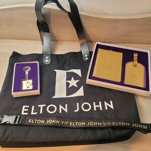 Elton John Farewell Yellow Brick Road VIP Tour Gift Set Tote Lanyard Luggage Tag